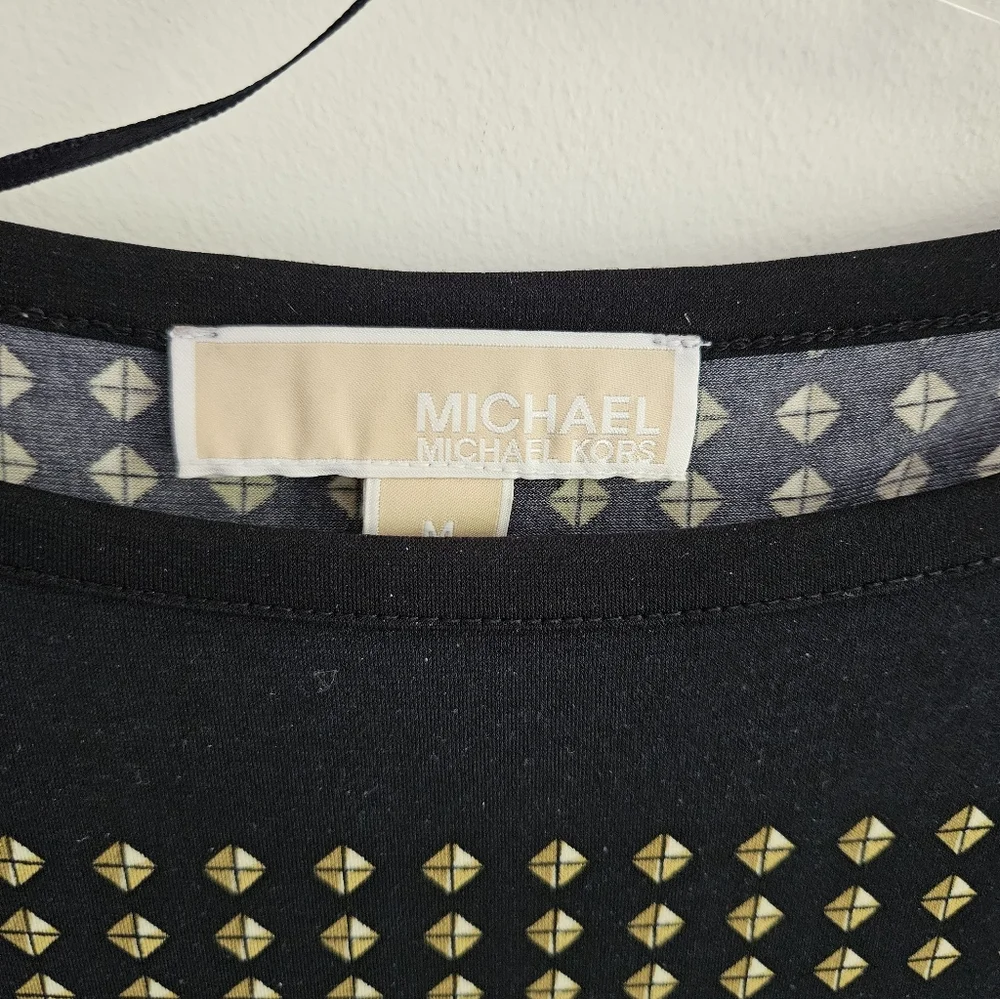 Michael Kors Dress Black Gold Stud Sheath